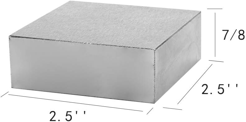 Oudtinx Steel Bench Block 2-1/2" x 2-1/2" Flat Anvil Jewelers Tool Metal Bench Block for Jewelry & Stamping(2-1/2" x 2-1/2" x 7/8") - Image 1